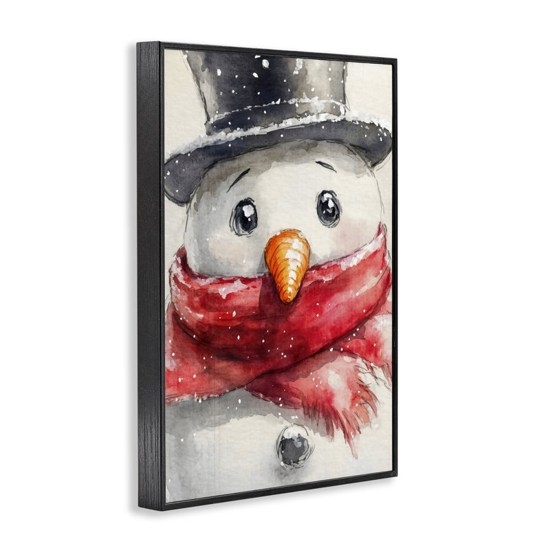 Gros plan, bonhomme de neige, estampe numérique, design par Petal Prints Design, H 18 po x l 12 po