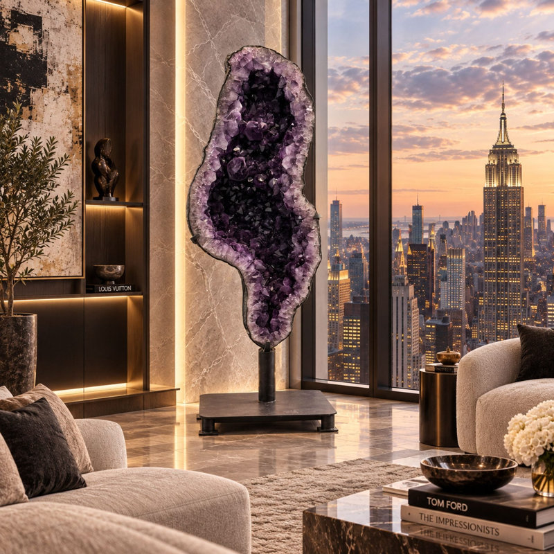 Giant 6ft Brazilian Amethyst Geode | Custom Swivel Stand