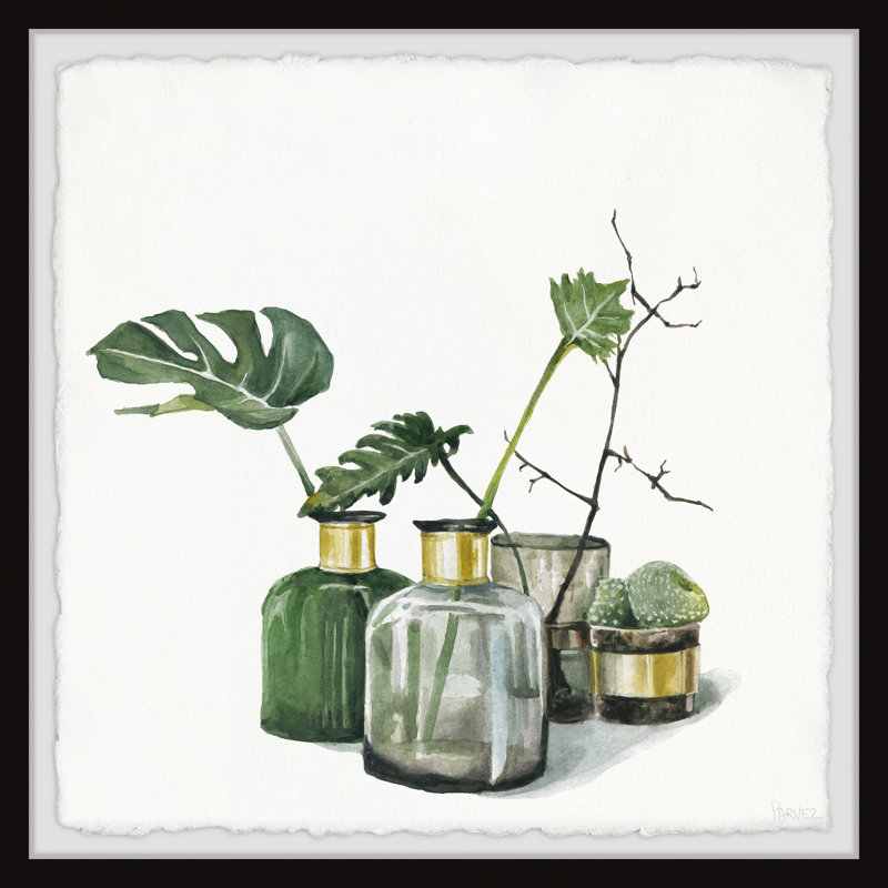 Green and Gold Framed Canvas Print for Kids, 12" x 12"