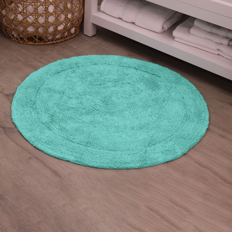 Tapis de salle de bain, Turquoise, Rond 22 po