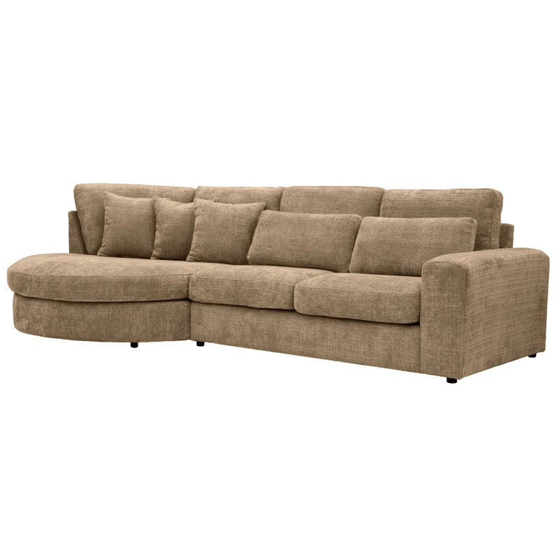 Ibiza Right Hand Corner Sofa S Shaped Curved Modern Minimalist, Left Hand, Beige