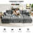 Macleod 104" Upholstered Corduroy U Shaped Modular Sectional Sleeper Sofa with Pull Out Bed and Two Storage Ottomans-550003821