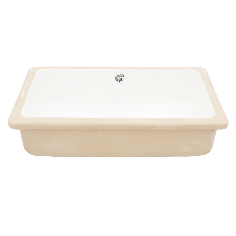 Lavabo de salle de bain encastrable 18 po x 12 po avec trop-plein blanc céramique - Style classique moderne, résistance aux acides pour le remodelage Moderne, élégant, salle d'eau