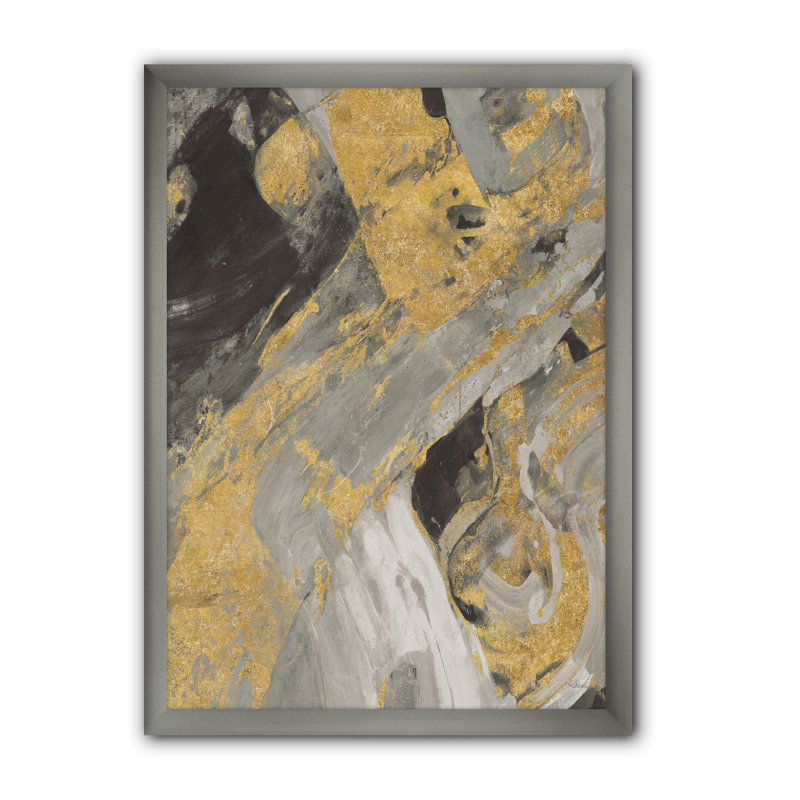 Marbre doré et noir - reproduction de cadre photo sur toile, H 40 po x l 30 po x P 1,5 po, Cadre argenté
