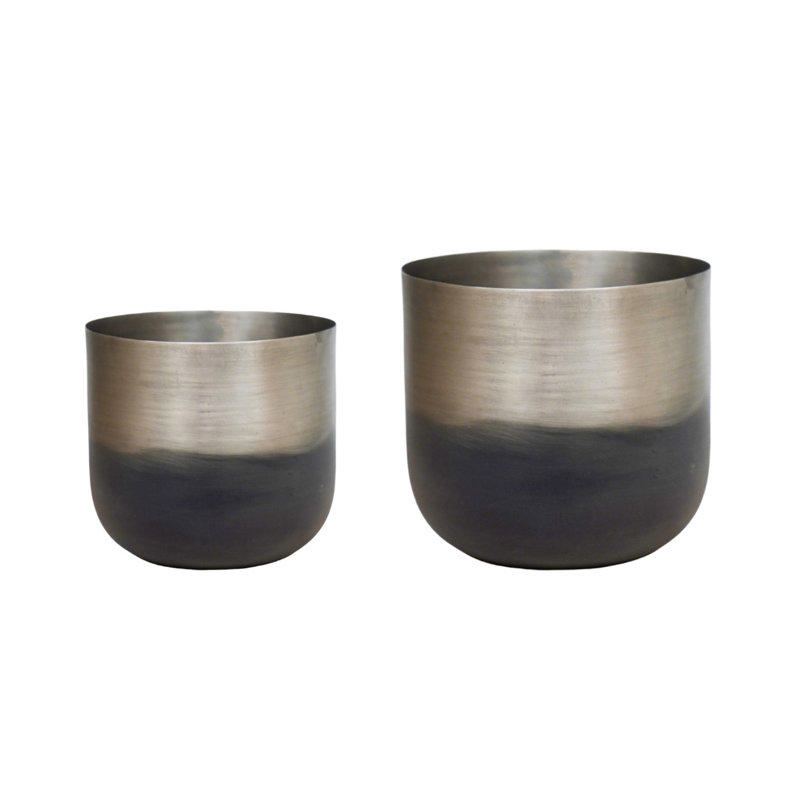 Metal Pot Planter, Silver