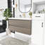 Ensemble de meuble-lavabo mural simple 42 po avec plateau en résine Issaias-1387402737