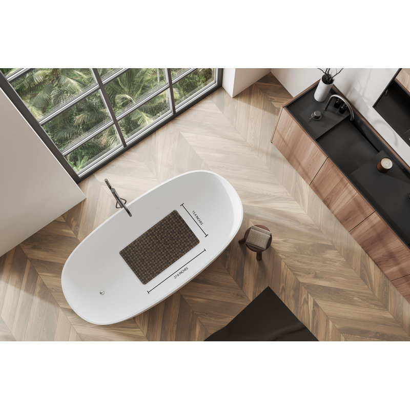 Douche antidérapante en PVC Splash Earth Ahmina, Gris