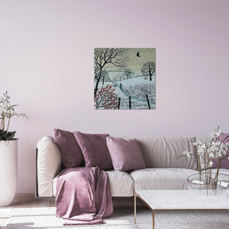 «A Snowy Walk» par Jo Grundy - impression non encadrée, H 24 po x l 24 po x P 0,25 po