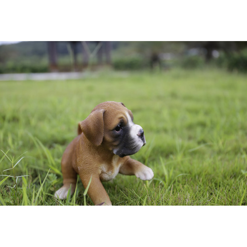 Statue de jeu boxer chiot