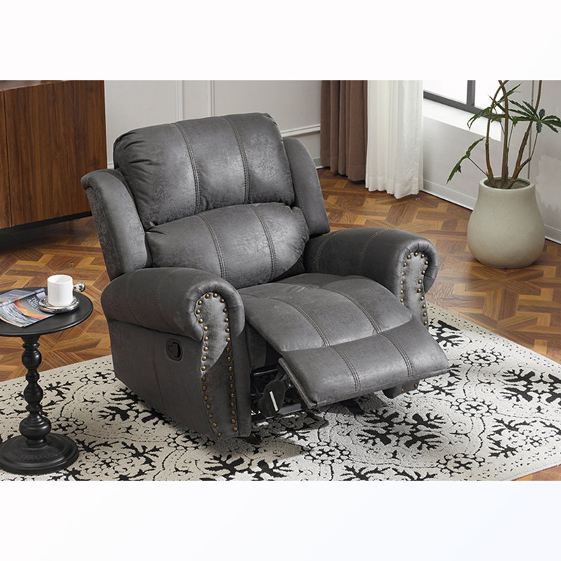 Fauteuil inclinable manuel oscillant rembourré, Microfibre ardoise