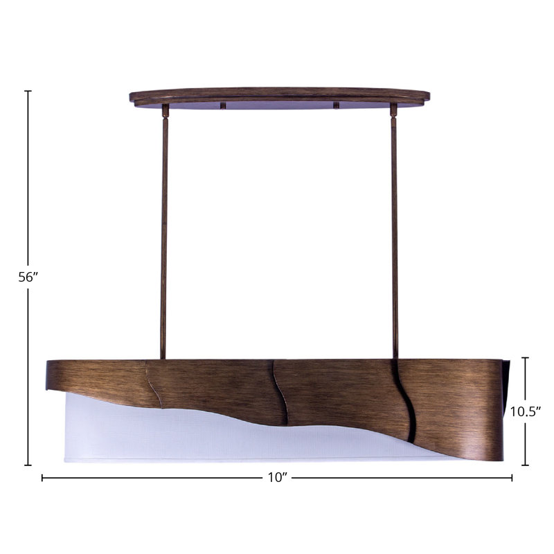Midway 6 LT Brushed Gold Linear Pendant Kalco