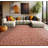 Terracotta Wool Transitional Rug with Full-Field Hooked Pattern-1514111280