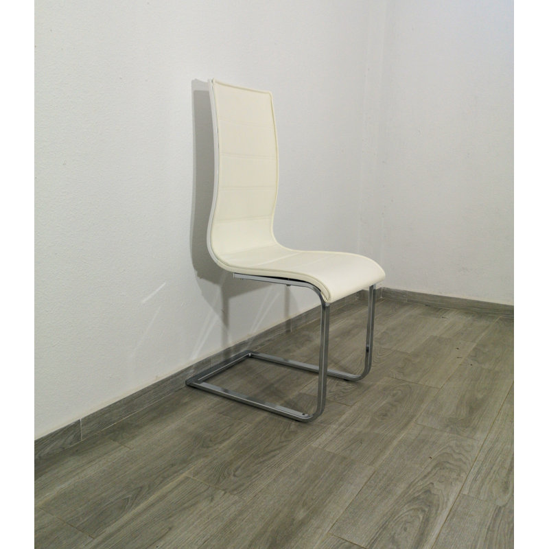 Basham 38.1cm H Upholstered Cantilever Chair, White