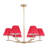 Morvan 6-Light Red Pleated Fabric Chandelier