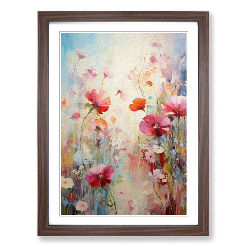 Floral Impressionism No.2 - Framed Print, 64cm H x 46cm W, Walnut Framed