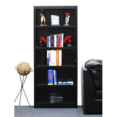 Herard 5 Shelf Wood Bookcase, 72 inch Tall