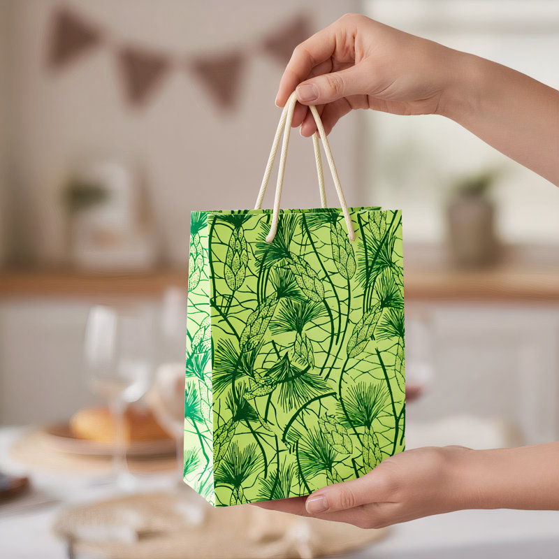 Recycled Cotton Gift Bags, Green