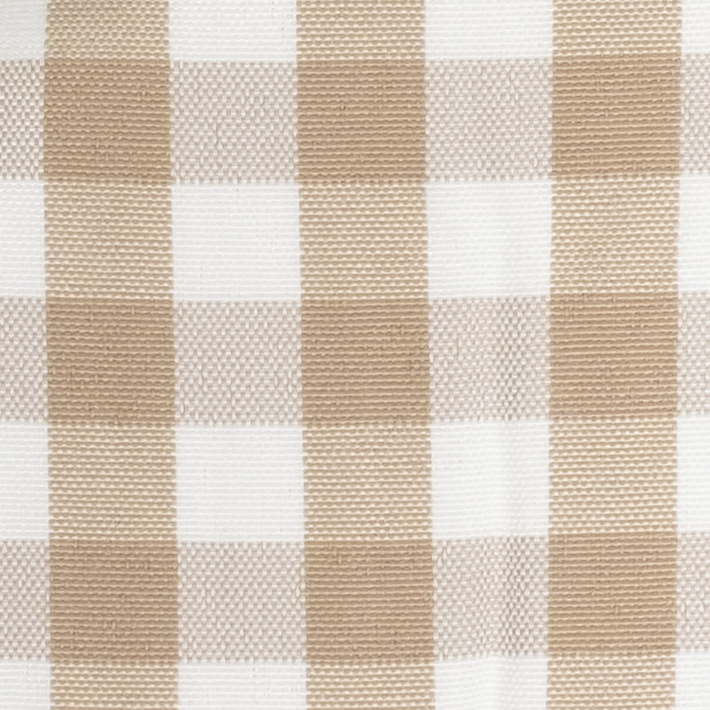 Taupe and White Checkered Memory Foam Kitchen Chair Cushions, Set of 4
