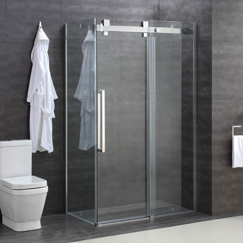 Semi-Frameless Fixed Glass Panel with Glass, 900mm W x 10mm D