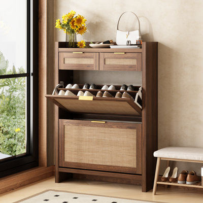 Ciauna 16 Pair Shoe Storage Cabinet with 2 Storage Drawer