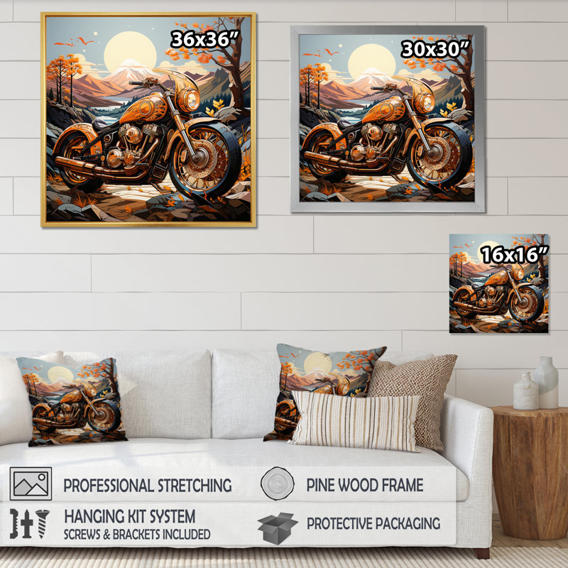 «Orange Orange» par Wanderlust II - reproduction sur toile, Cadre simple blanc, H 30 po x l 30 po x P 1 po