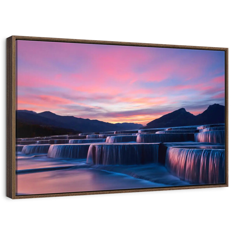 Waterfall Steps, Floating Frame Walnut, 31" X 21"