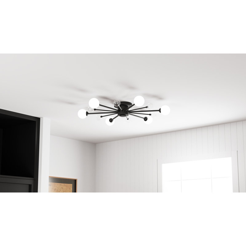 Combe 6-Light Semi-Flush Mount, Matte Black