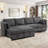 Hashim 6 - Piece Free Form Upholstered Convertible Modular Sofa Sectional with Storage-708451238