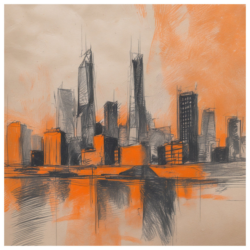 Édredon Orange City Skyline, Simple extra long