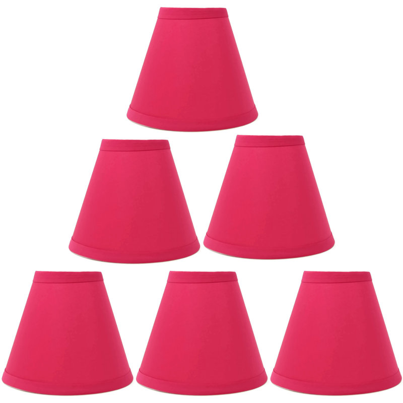 Abat-jour (à pince) de forme empire en coton, Fuchsia, H 6 po x l 6 po x P 6 po