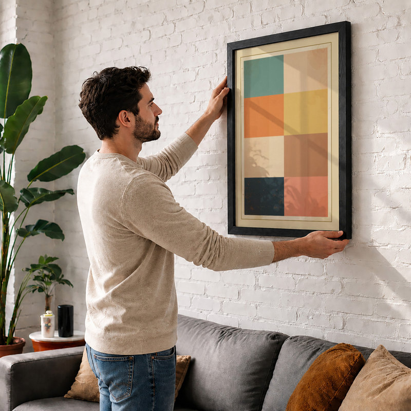 Colour Study Mid-Century - Framed Print, Oak, A4 - 29.7 x 21.0 cm