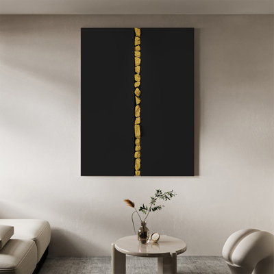 Art mural encadré géométrique noir et noir Wabi Sabi
