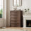Commode 5 tiroirs Modern, commode haute de 44 po pour la chambre à coucher, dispositif anti-basculement