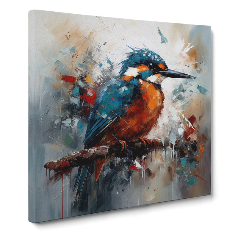 Kingfisher Abstract Expressionism No.3 - Wrapped Canvas