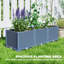 Lit de jardin surélevé en plastique, bac à fleurs extérieur 4 x 1 x 1 pi avec trous de drainage pour légumes, herbes, bleu-71108287-71108286