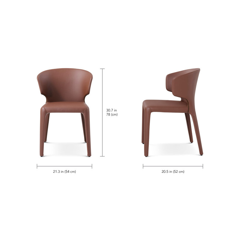 Milan Upholstered Dining Chair, Brown