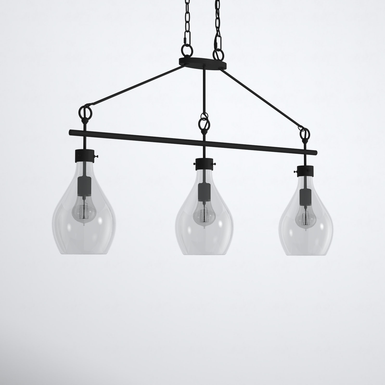 3 Light Glass Dimmable Pendant