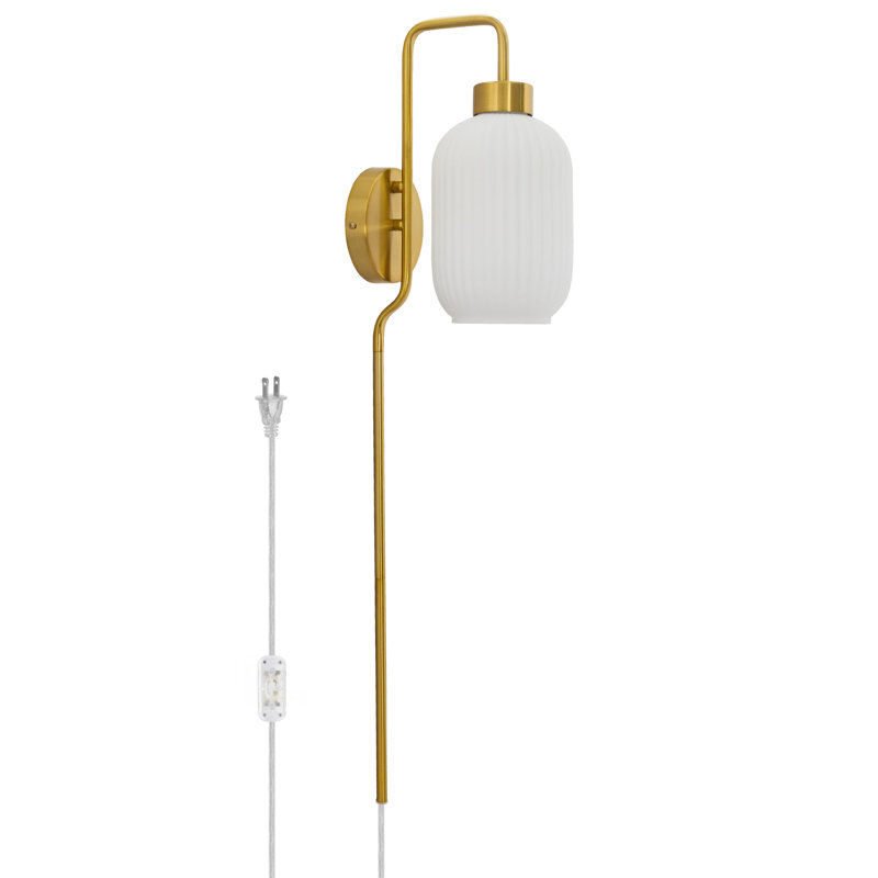 Gracieleigh Plug-in Armed Sconce, White