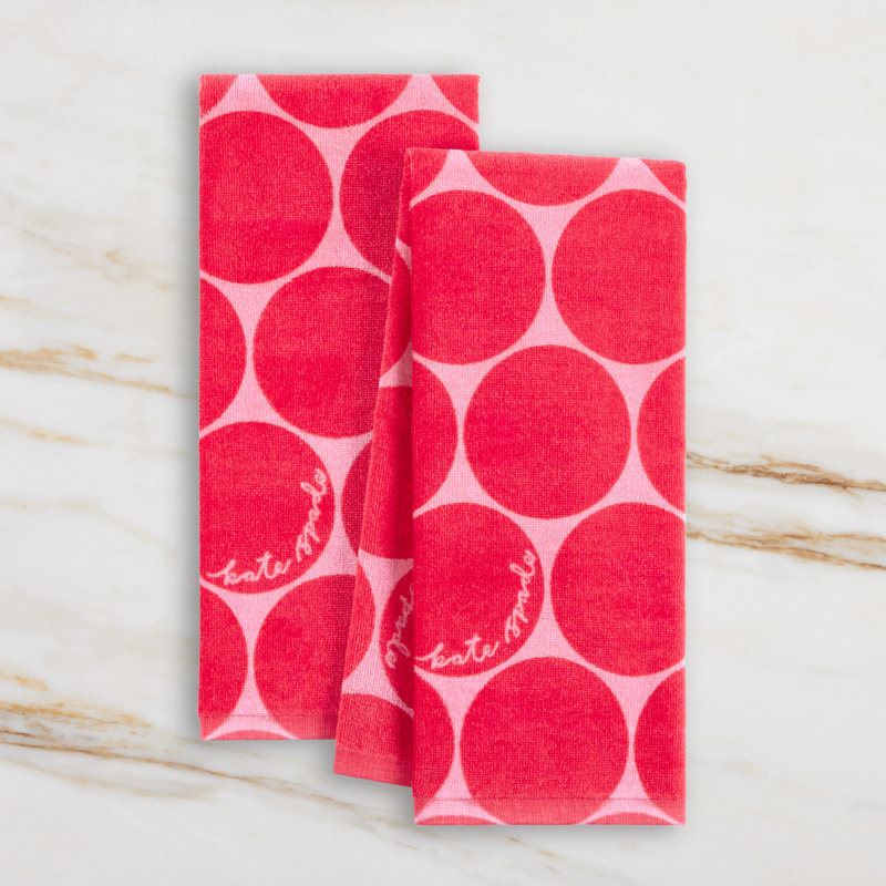 Loop And Dot Kitchen Towel Set, Red