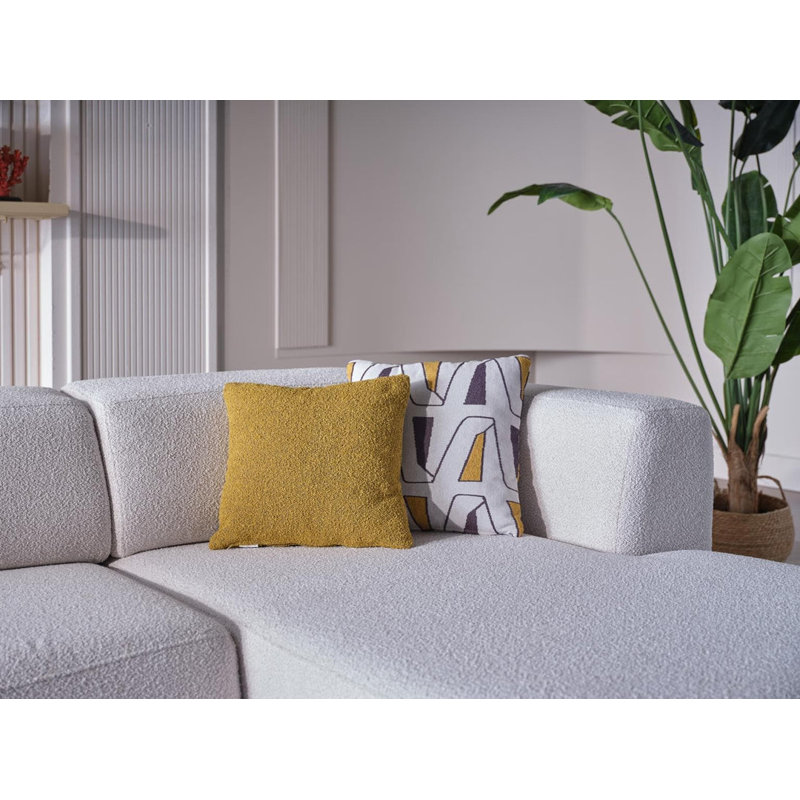 Fima Convertible Sectional Raf Oscar White, White Fabric