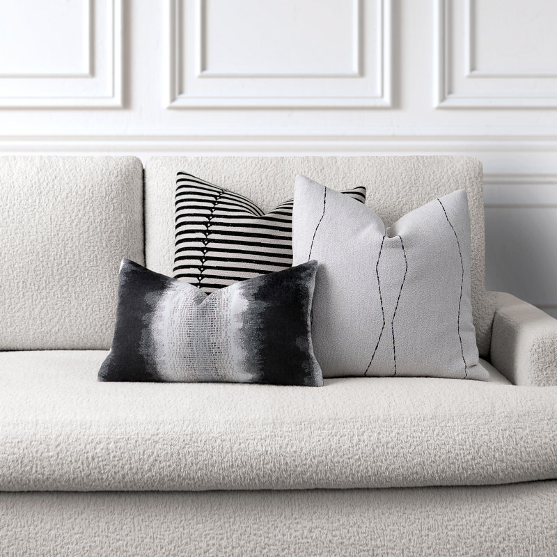 Charcoal Coordinated Set of 5 Indoor & Outdoor Throw Pillows, 3