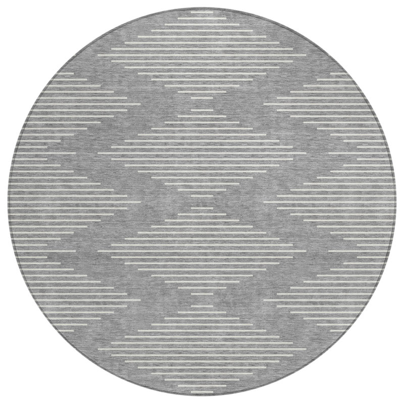 Tapis intérieur / extérieur gris Velina , 8 pi x 8 pi