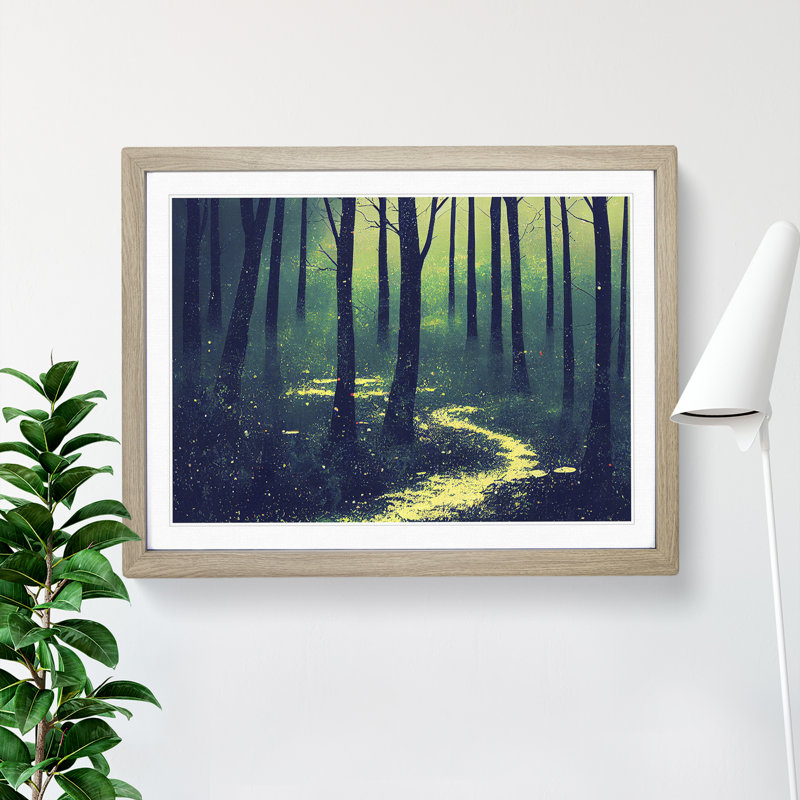 A Painted Forest - Single Picture Frame Print, 46cm H x 64cm W x 2cm D, Oak Framed