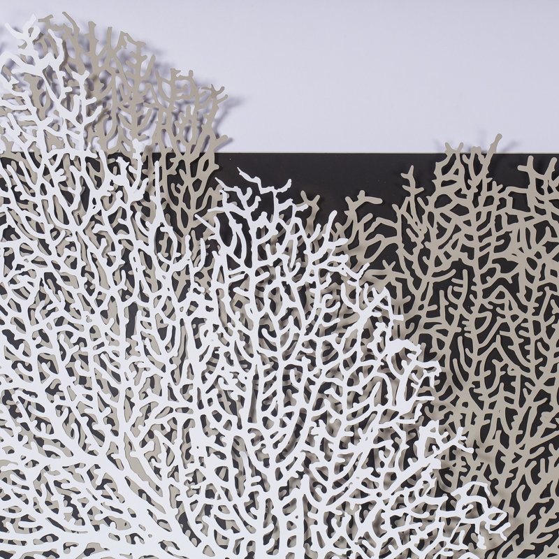 White And Gray Coral Print