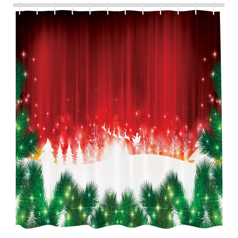 Shower Curtain with Hooks Included, 69" H x 105" W