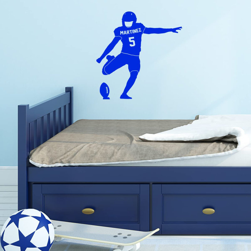Sports Non-Wall Damaging Wall Decal, 13" H x 13" W, Blue
