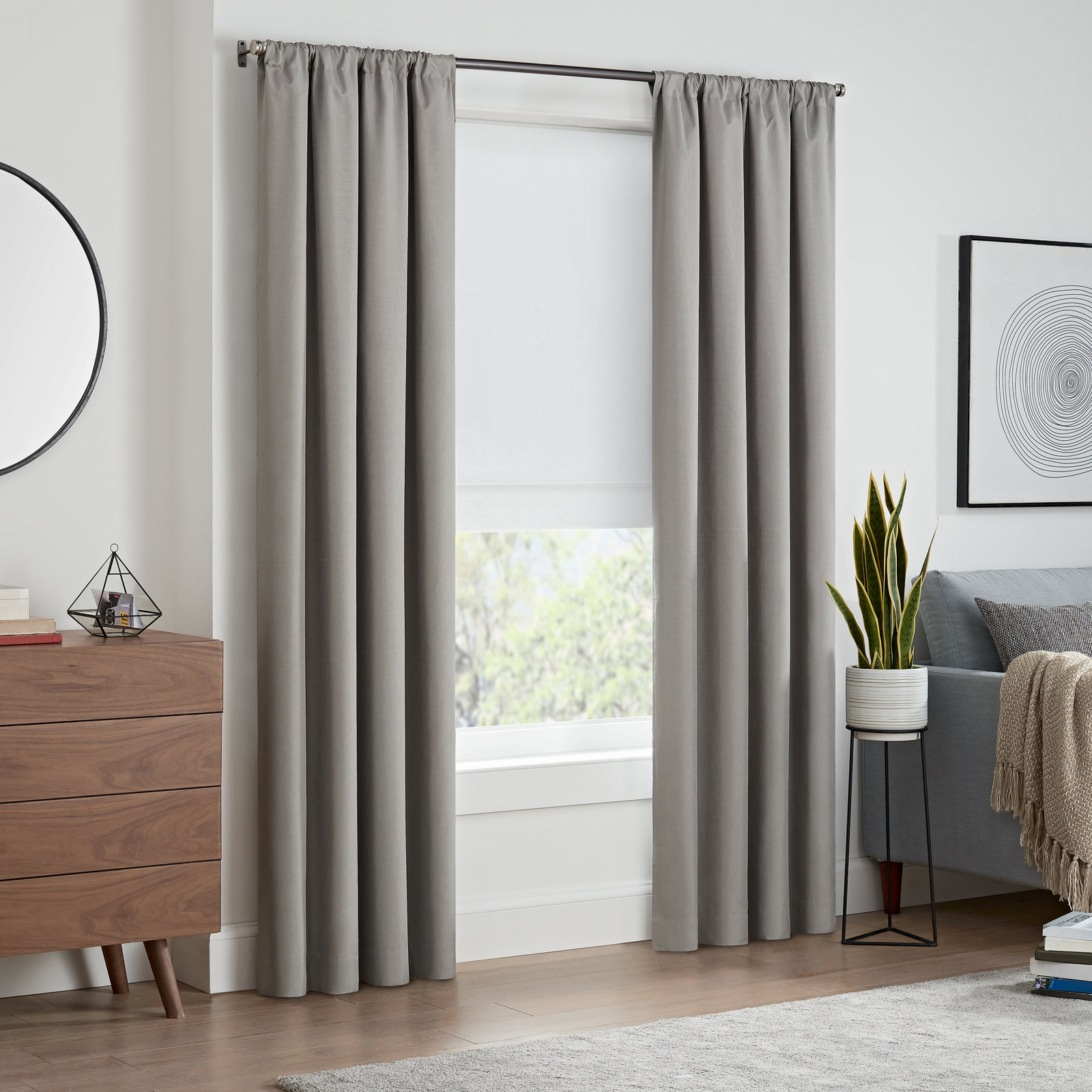 Eclipse Blackout Roman Shade, 33"W x 64"L, White