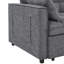 Lit convertible à 2 places, gris avec lit escamotable dissimulé, dossier pliable et poches latérales pour magazines, petites chambres d'amis convenables dans des appartements compacts