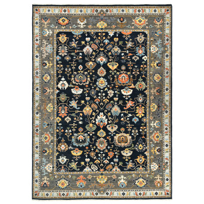 Antiquity Wool Oriental Area Rug in Blue