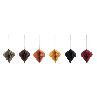 Ensemble de 6 ornements en papier nid d'abeilles multicolores